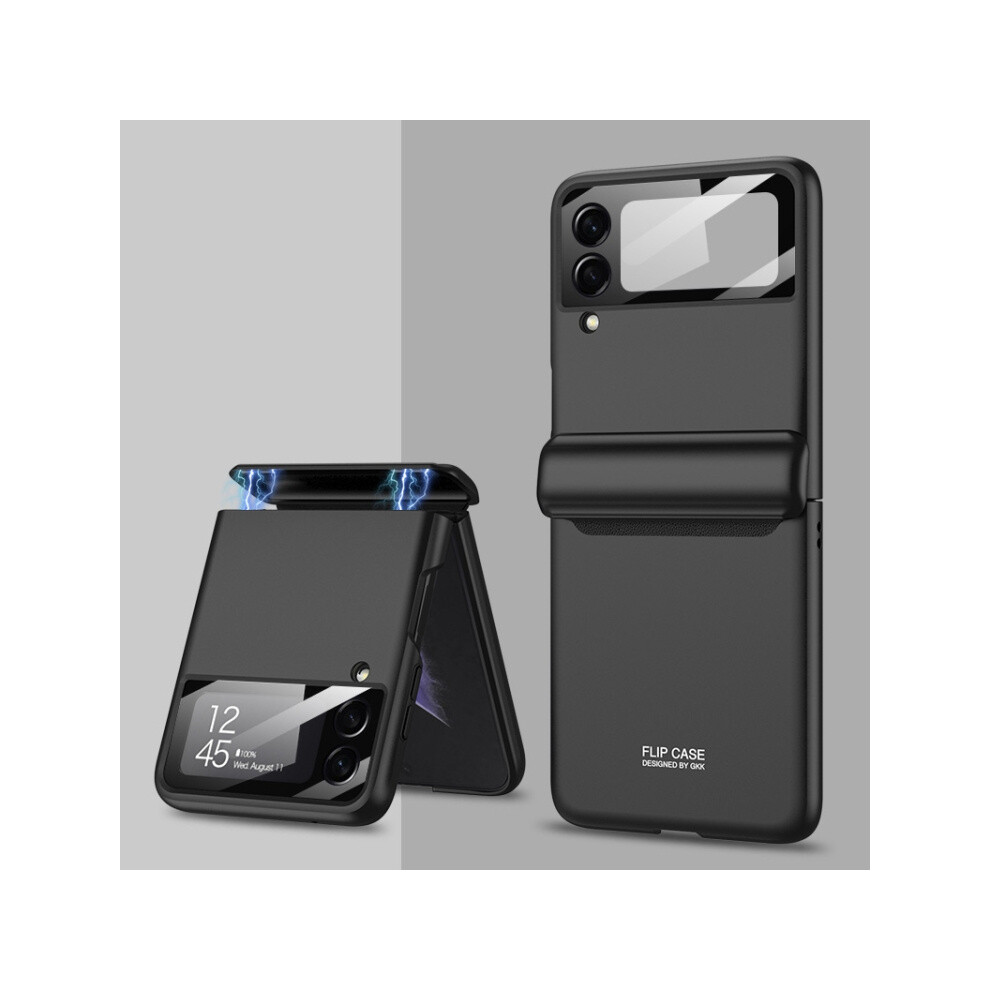 Compatible Gift Samsung Galaxy Z Flip3 5G Gkk Magnetic Hinge Full Coverage Phone Case(Black): Black 8235414201169
