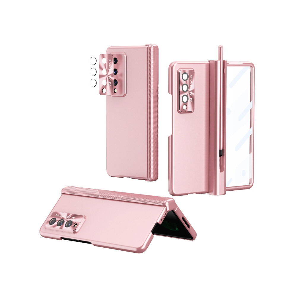 Compatible Gift Samsung Galaxy Z Fold3 5G Premium Series Electroplated Hinge Folding Phone Case With Stylus (Pink):For Samsung Galaxy Z Fold3 5G Pink 4984195314127