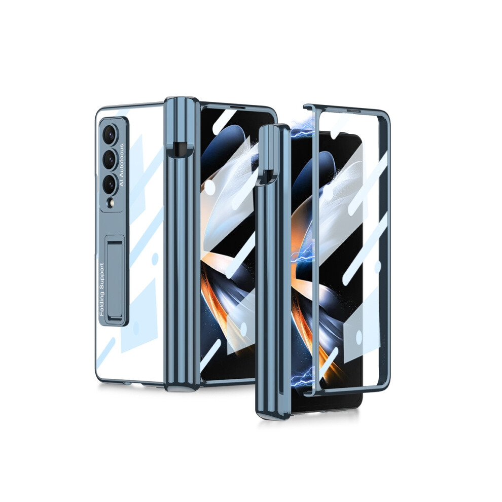 Gkk Magnetic Folding Hinge Phantom Phone Case Compatible Gift Samsung Galaxy Z Fold4 With Pen Slot (Blue): Blue 8235414201398