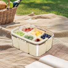 Caja de almacenamiento de alimentos transparente y portátil para snacks, 33x25x13,5 cm.