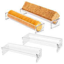 Kirkas akryylinen keksitarjoilualusta 4 kpl