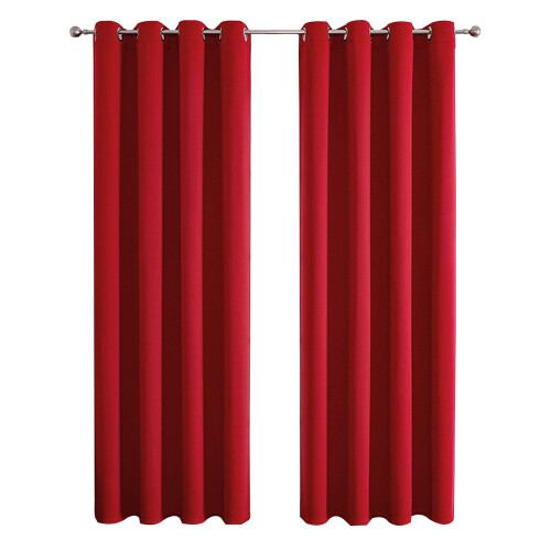 Red curtain panel pair 39" x 51" 1