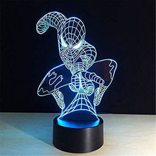 Νυχτερινό φως Spiderman 3D Superhero, νυχτερινό φως USB LED Illusion, 16 χρώματα που αλλάζουν με τ 1