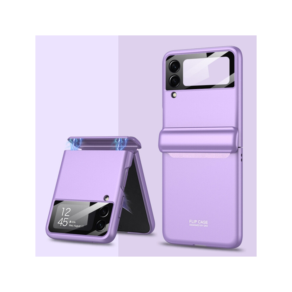 Gkk Magnetic Folding Full Coverage Case Compatible Gift Samsung Galaxy Z Flip3 5G (Purple):Purple; Purple 8235414201190