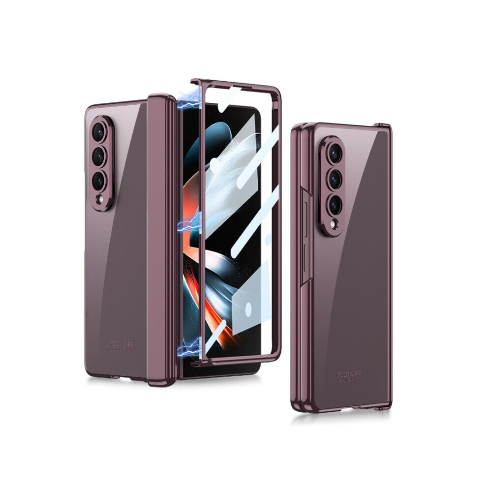 Gkk Magnetic Hinge Phantom Folding Phone Case Compatible Gift Samsung Galaxy Z Fold4 (Wine ): Red/Burgundy 4106343414224