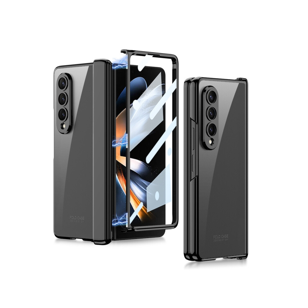 Gkk Integrated Case And Screen Protector Compatible Gift Samsung Galaxy Z Fold4, Magnetic Hinge And Rotating Phantom Phone Case (Gloss ): Black 3053159226071