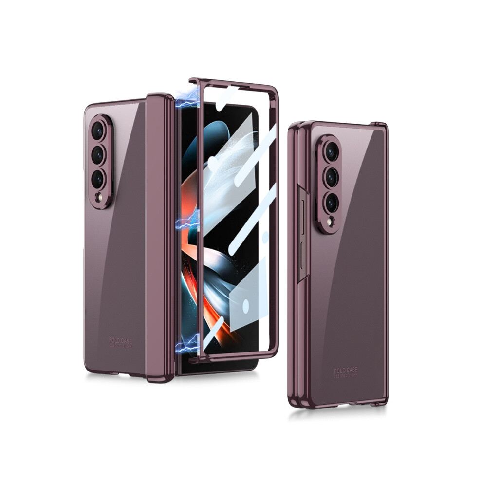 Gkk Integrated Case And Screen Protector Compatible Gift Samsung Galaxy Z Fold4, Magnetic Hinge And Rotating Phantom Phone Case (Wine ): Red/Burgundy 3053159226064