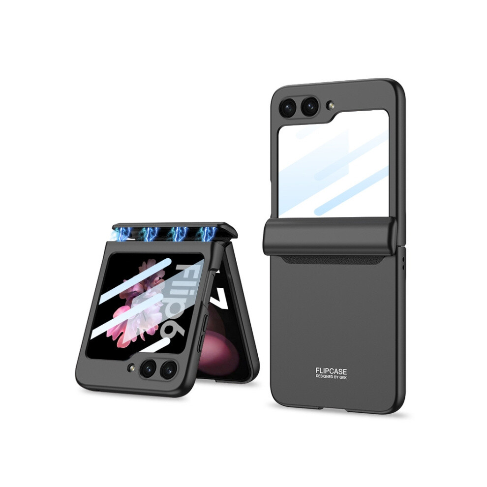 Compatible Gift Samsung Galaxy Z Flip6 / Flip7 Fe Gkk Integrated Magnetic Full Coverage Folding Phone Case(Black):For Samsung Galaxy Z Flip6 / Flip7 Black 4112112234221