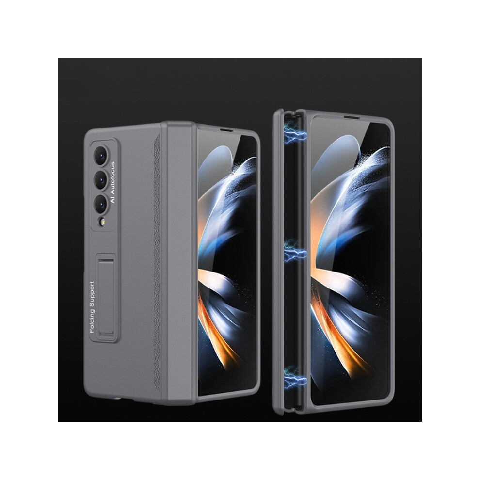 Gkk Magnetic Hinge Folding Full Coverage Phone Case Compatible Gift Samsung Galaxy Z Fold4 (Cold Mountain ): Gray/Grey 4908972321016