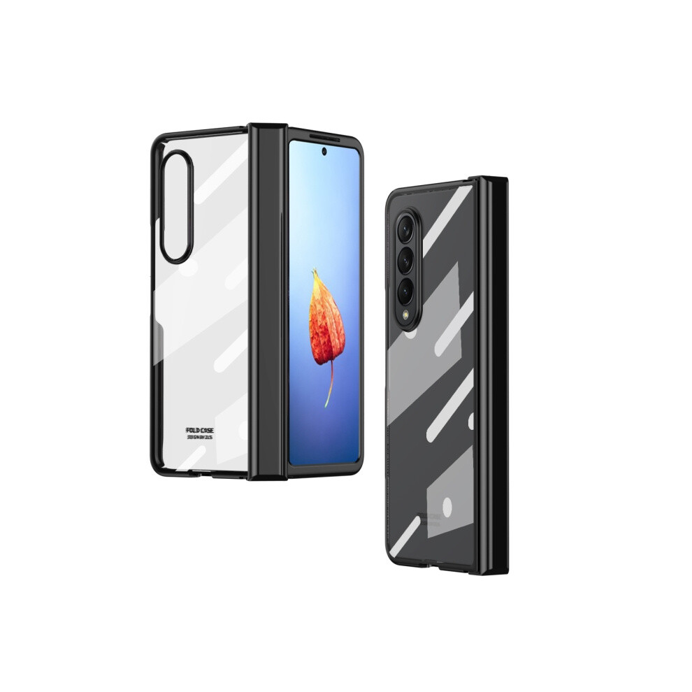 Full-Coverage Electroplated Hinge Phone Case Compatible Gift Samsung Galaxy Z Fold4 (Black) Without Screen Protector.: Black 7634938127565
