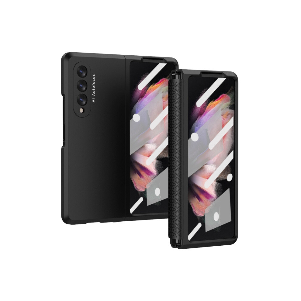Compatible Gift Samsung Galaxy Z Fold3 5G 360 Full Body Tpu Hinge Flip Phone Case(Black): Black 7682067334118