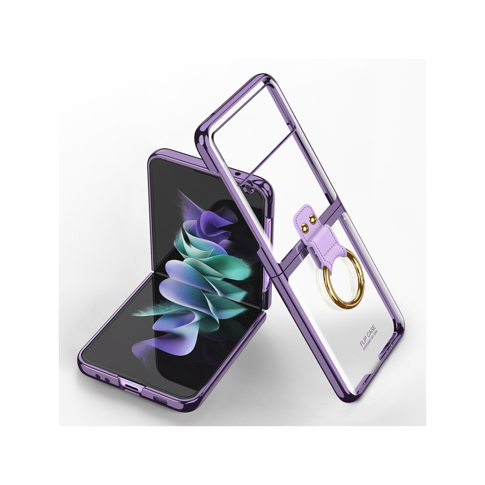 Gkk Phantom Electroplated Ring Phone Case (Elegant ) Compatible Gift Samsung Galaxy Z Flip3 5G:purple; Purple 7682067334088
