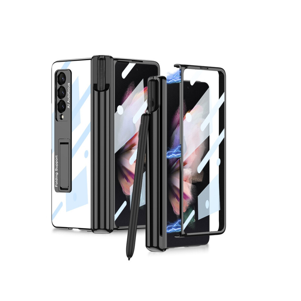 Gkk Magnetic Folding Hinge Phantom Phone Case With Pen Slot Compatible Gift Samsung Galaxy Z Fold3 5G (Black): Black 7682067334170