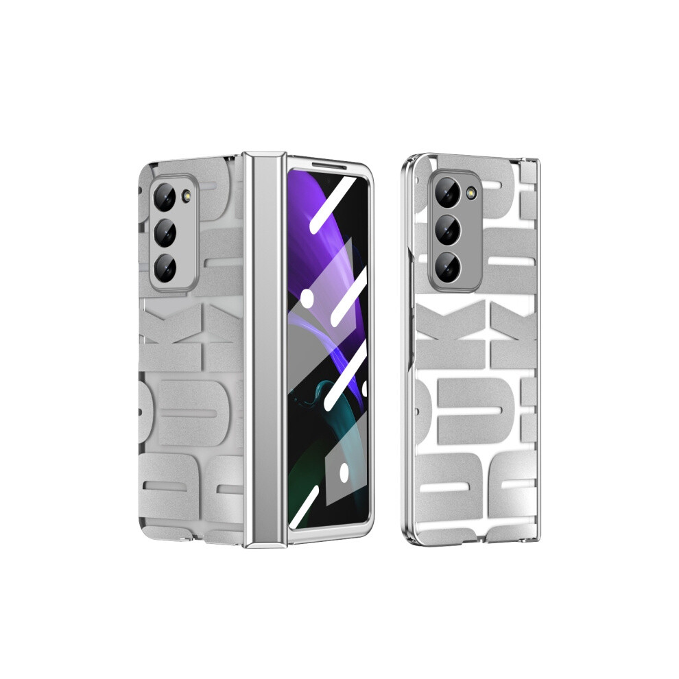 Compatible Gift Samsung Galaxy Z Fold2 5G Trendy Series Integrated Electroplated Folding Phone Case With Hinge (Elegant ):For Samsung Galaxy Z Silver 7634938127657