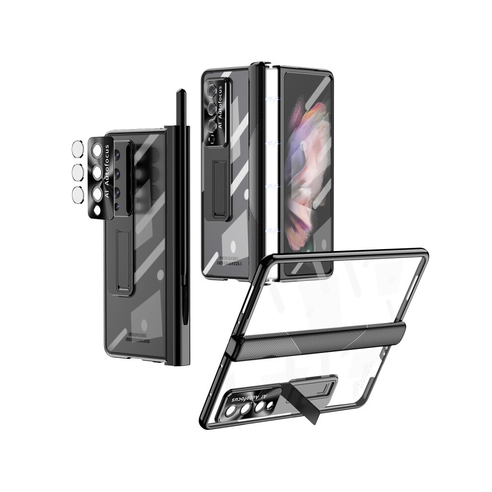 Magnetic Hinge Electroplated Phone Case With Stand Compatible Gift Samsung Galaxy Z Fold4 5G (Black):For Samsung Galaxy Z Fold4 5G Black 5083585347062