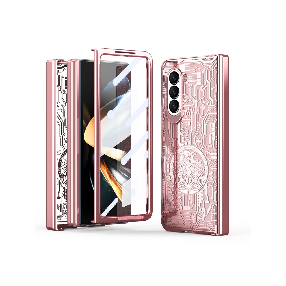 Compatible Gift Samsung Galaxy Z Fold5 Mechanical Legend Integrated Electroplating All-Inclusive Phone Case(Rose ):For Samsung Galaxy Z Fold5 Gold 7682067334187