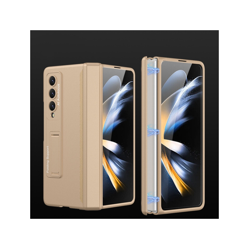 Gkk Magnetic Hinge Folding Full Coverage Phone Case Compatible Gift Samsung Galaxy Z Fold4 (Champagne ):Champagne Gold 8303483114885
