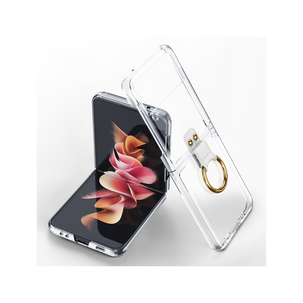 Gkk Phantom Electroplated Ring Phone Case (Transparent) Compatible Gift Samsung Galaxy Z Flip3 5G:transparent And Colorless 7682067334095