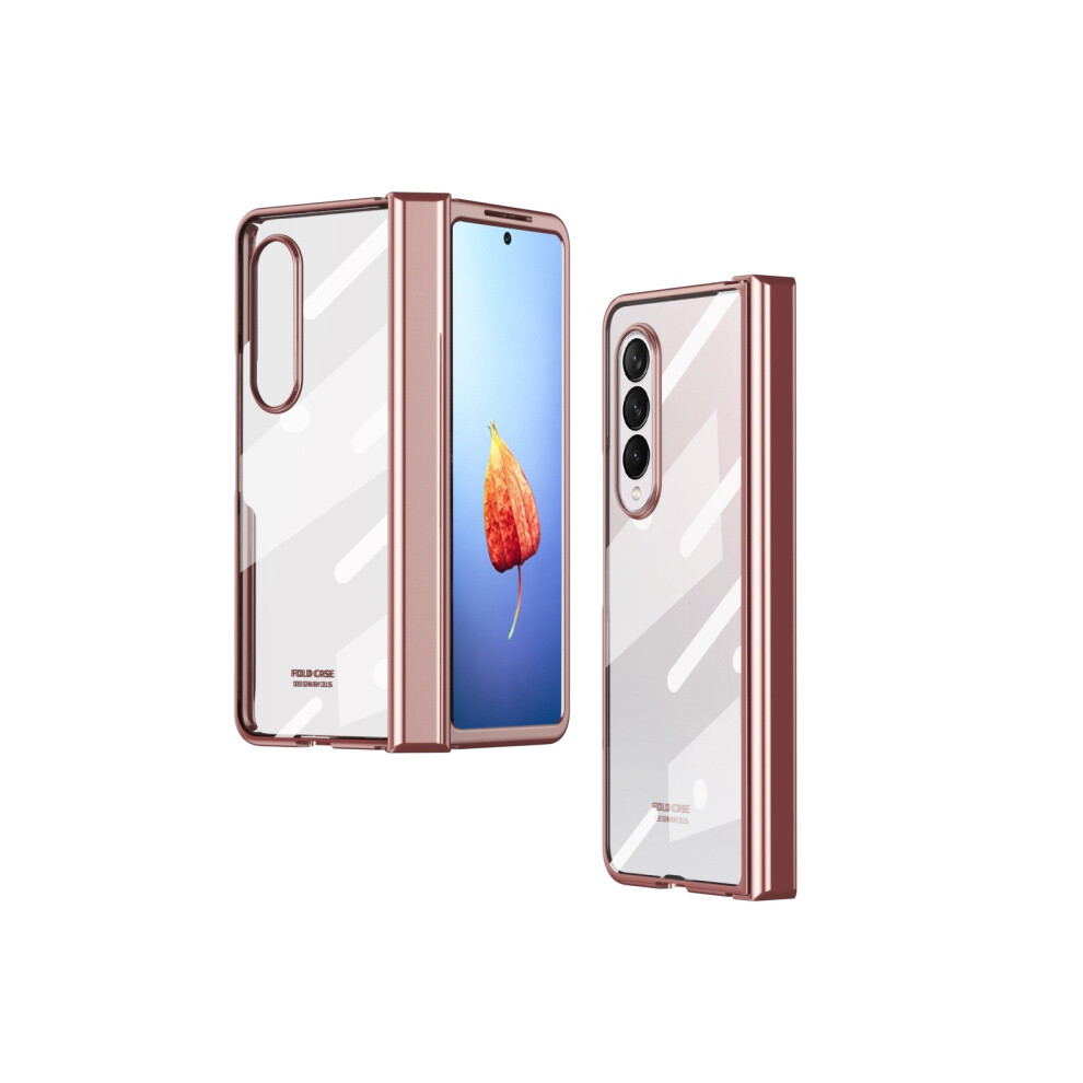 Compatible Gift Samsung Galaxy Z Fold4 Full Body Electroplating Hinge Phone Case(Rose ):Rose Gold 7634938127558