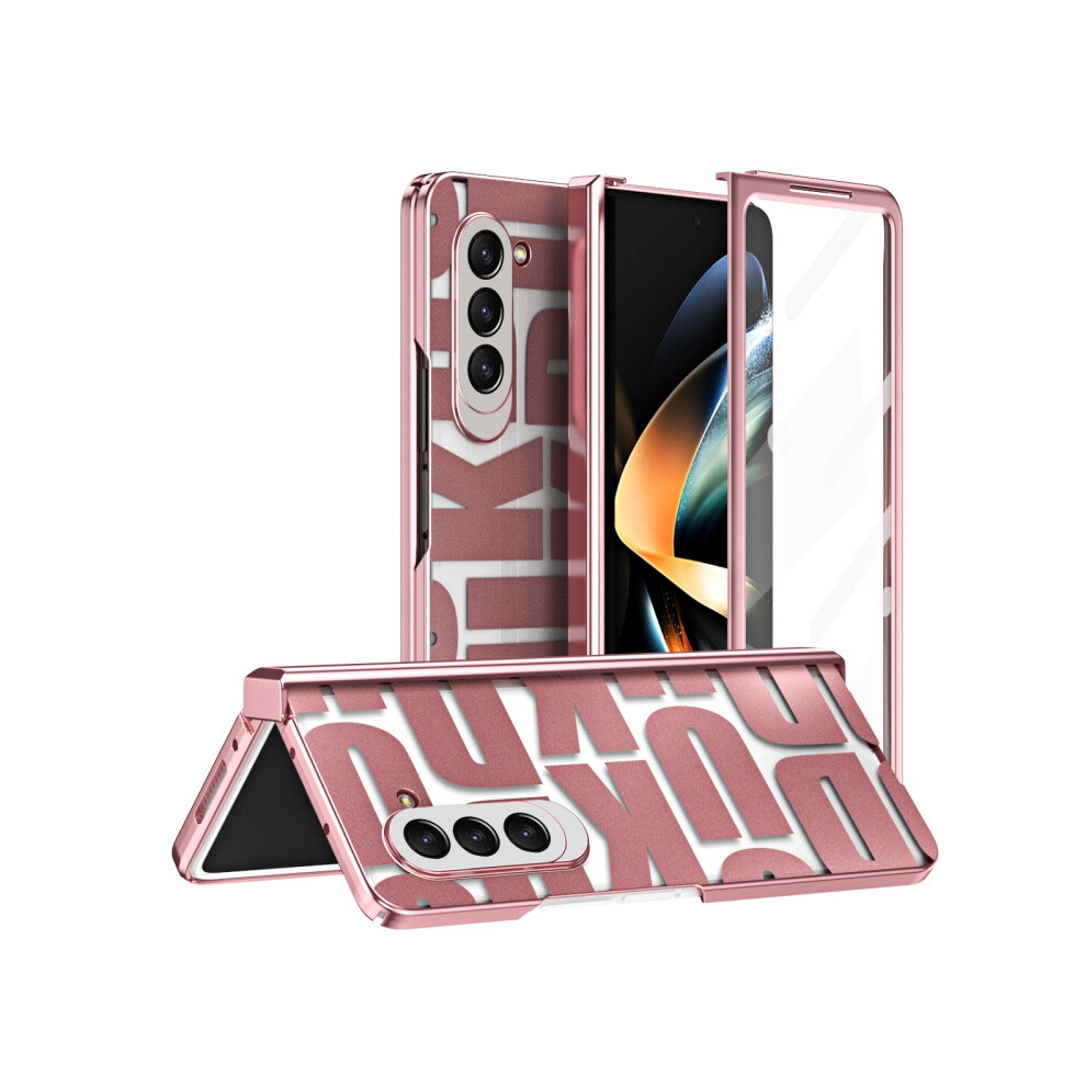 Compatible Gift Samsung Galaxy Z Fold5 Integrated Electroplating Folding Phone Case With Hinge(Rose ):For Samsung Galaxy Z Fold5 Gold 7634938127619