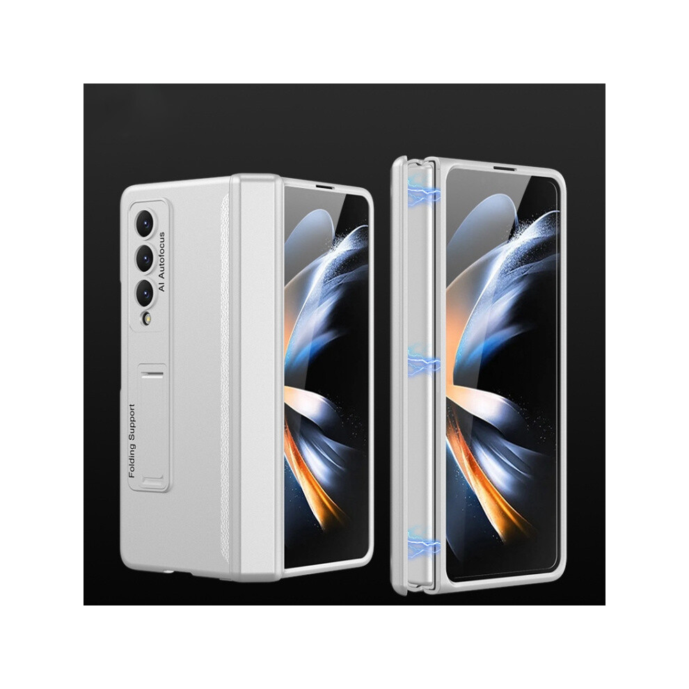 Gkk Magnetic Hinge Folding Full Coverage Phone Case Compatible Gift Samsung Galaxy Z Fold4 (Elegant ):Silvery Silver 4908972321030