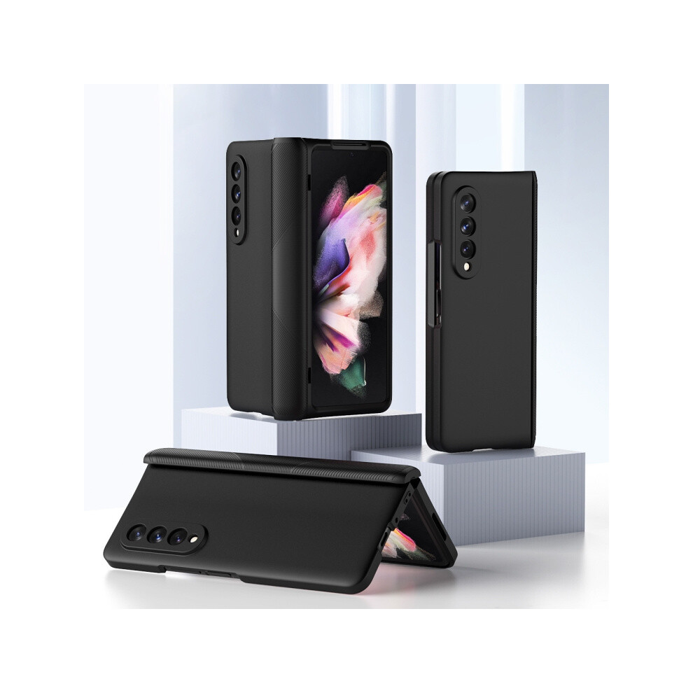 Compatible Gift Samsung Galaxy Z Fold3 5G 360 Full Body Armor Hinge Flip Phone Case(Black): Black 4906754169740