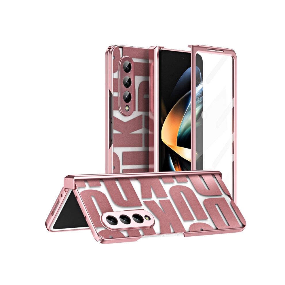 This Is A Trendy, All-In-One Electroplated Folding Phone Case With A Hinge Compatible Gift The Samsung Galaxy Z Fold4 5G (Rose ).:For Samsung Gal Gold 7634938127626