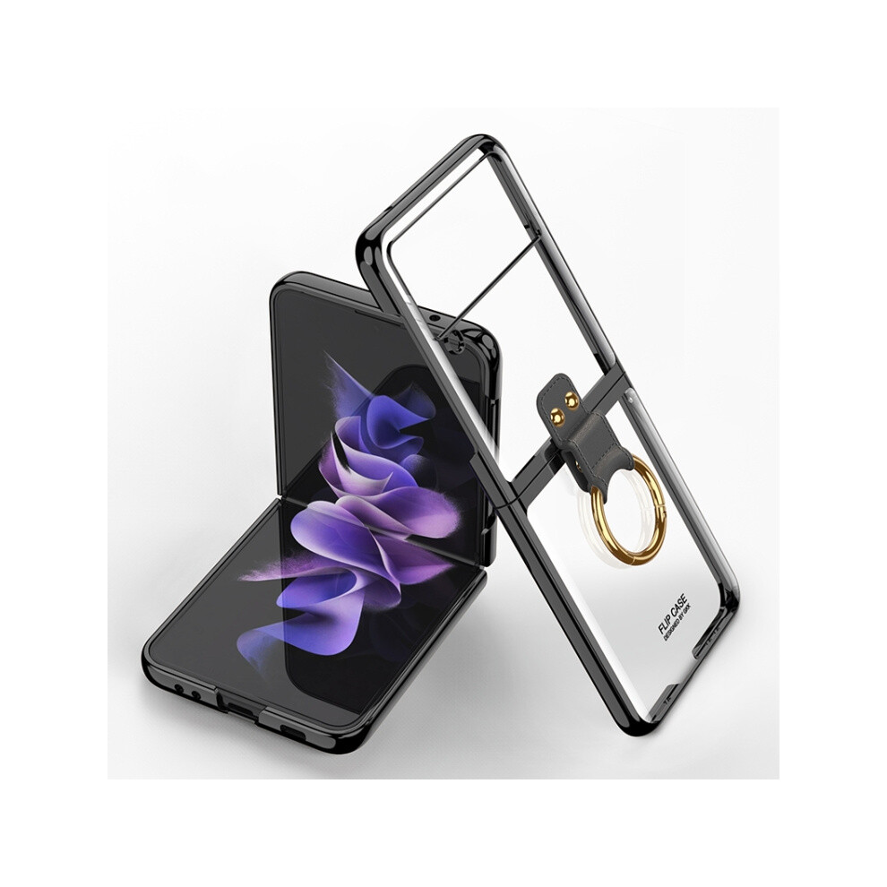 Gkk Phantom Electroplated Ring Phone Case (Gloss ) Compatible Gift Samsung Galaxy Z Flip3 5G: Black 7682067334101