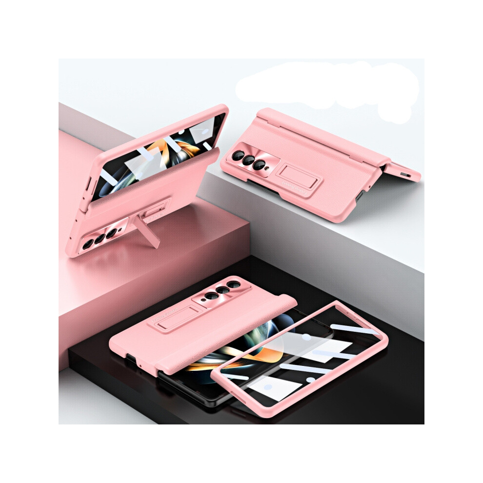 Integrated Hinge Full-Coverage Folding Phone Case Compatible Gift Samsung Galaxy Z Fold4 5G (Pink): Pink 7433040369081