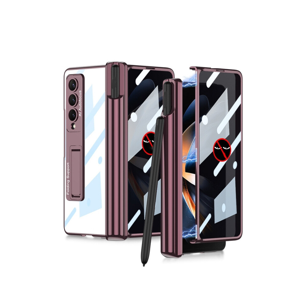 Magnetic Folding Hinge Phantom Privacy Phone Case Compatible Gift Samsung Galaxy Z Fold4 (Wine ): Red/Burgundy 7433040369272