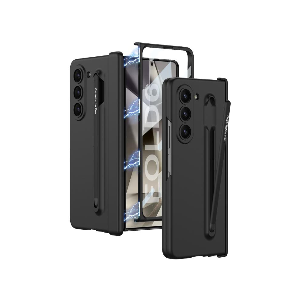 Gkk Magnetic Folding Hinge Case And Screen Protector Compatible Gift Samsung Galaxy Z Fold6, With Pen Slot And Pen Included (Black).:For Samsung Gala Black 5421786257498