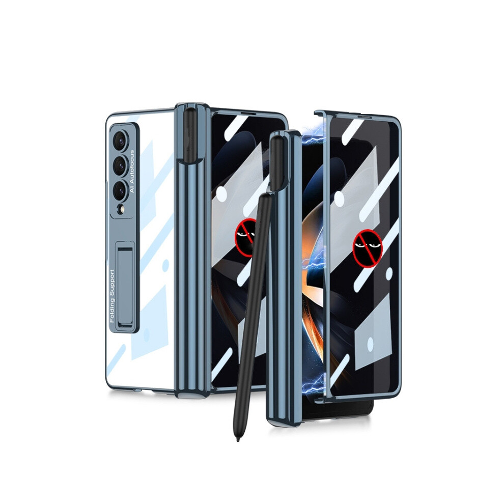 Magnetic Folding Hinge Privacy Phone Case Compatible Gift Samsung Galaxy Z Fold4 (Sky ):Dark Green 7433040369289