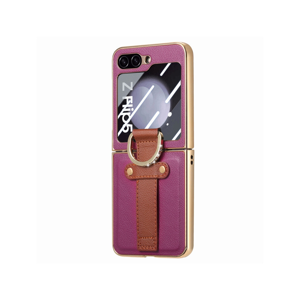 Samsung Galaxy Z Flip5 5G Glorious Electroplated Case With Integrated Ring Compatible Gift Phone Protection (Purple):For Samsung Galaxy Z Flip5 5G Purple 3785934256521