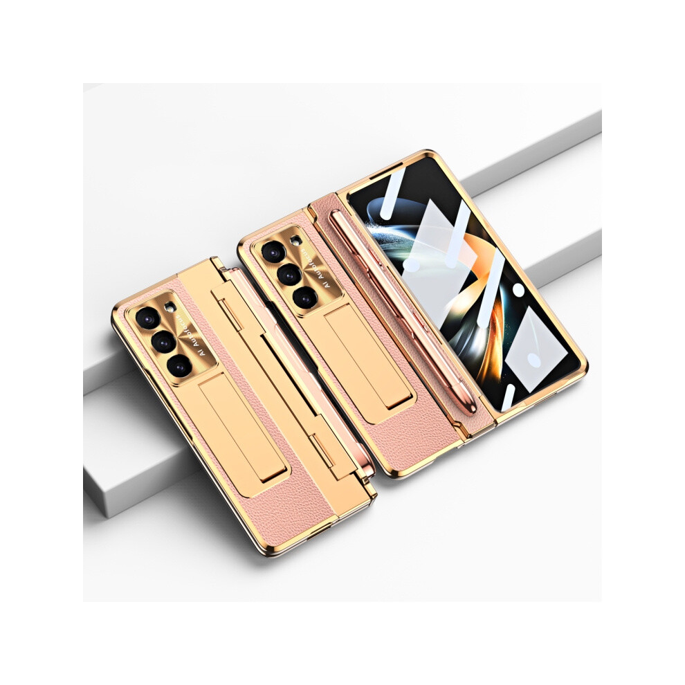 Compatible Gift Samsung Galaxy Z Fold5 5G Shield Series Integrated Armor Full Coverage Foldable Phone Case With Pen Slot ( + Pink):For Samsung Ga Gold 4552314290388