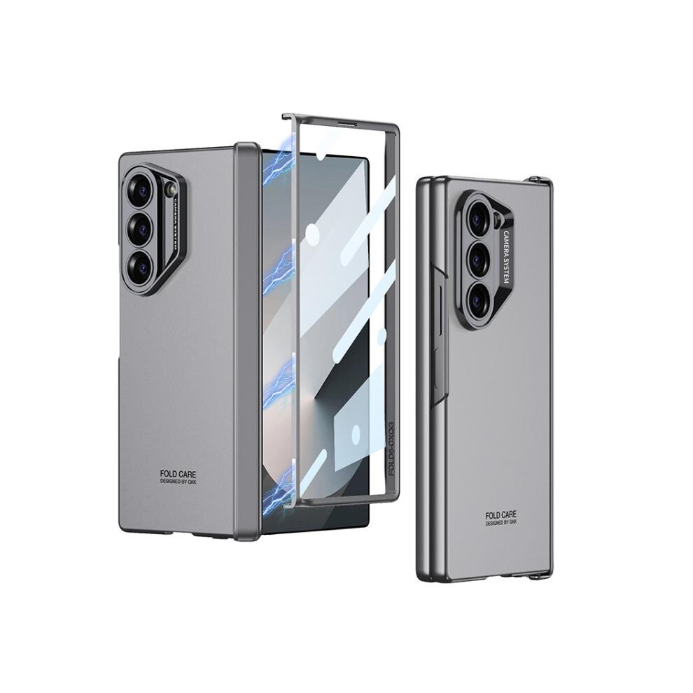 Gkk Integrated Magnetic Folding Hinge Explorer Phone Case (Cold Mountain ) Compatible Gift Samsung Galaxy Z Fold6:for Samsung Galaxy Z Fold6 Gray 5421786257764