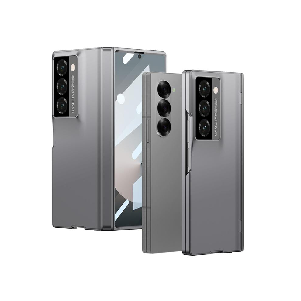 Gkk Integrated Magnetic Folding Hinge Cube Phone Case Compatible Gift Samsung Galaxy Z Fold6 (Cold Mountain ):For Samsung Galaxy Z Fold6 Gray 5421786257528