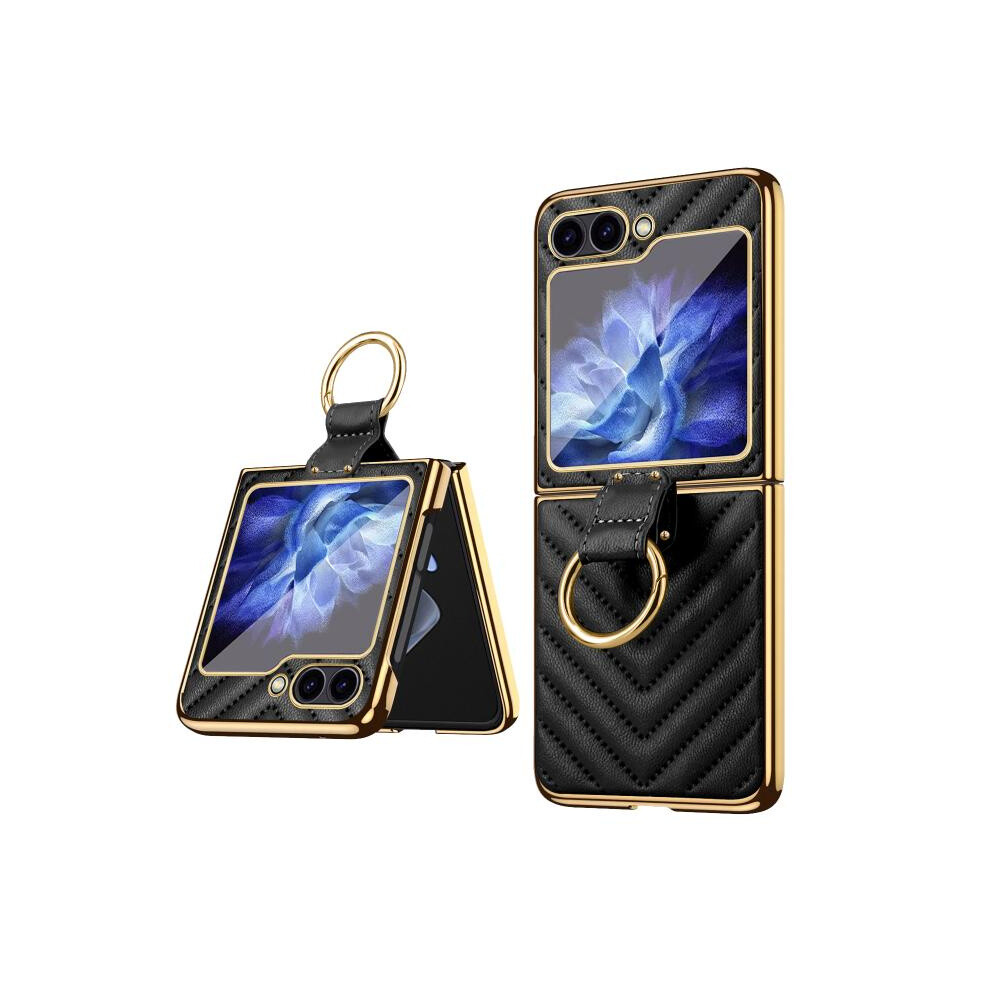 Vietao Dream Series Ring Pu Phone Case (Black) Compatible Gift Samsung Galaxy Z Flip6:for Samsung Galaxy Z Flip6 / Flip7 Fe Black 3581503314391