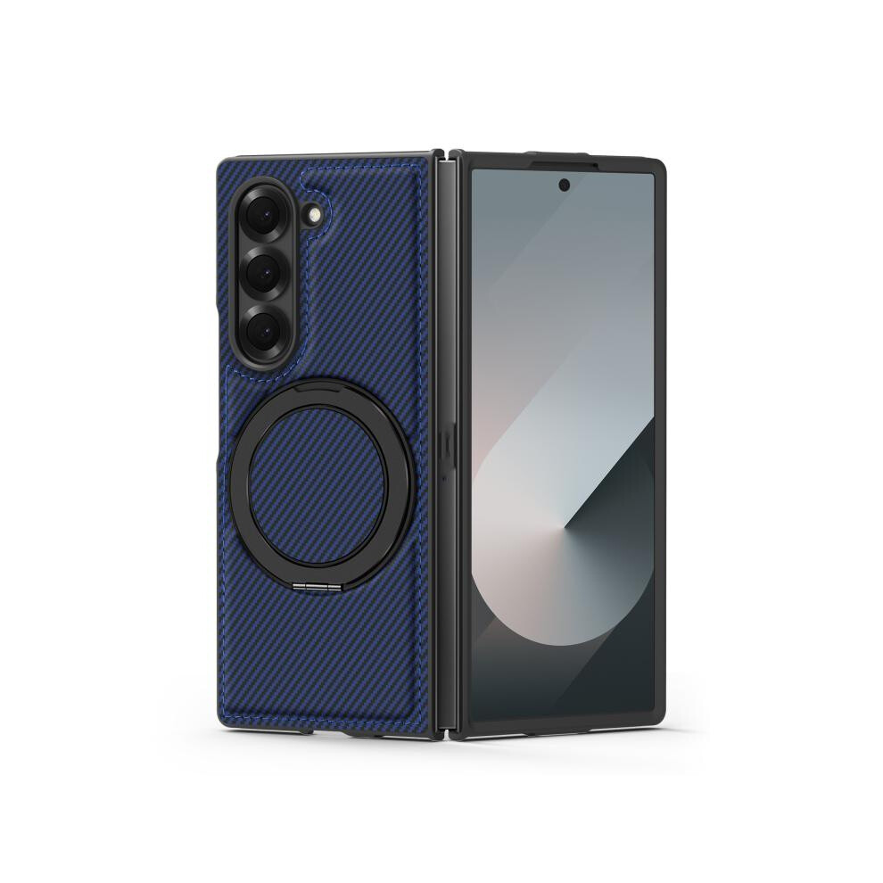Compatible Gift Samsung Galaxy Z Fold4 Kevlar Carbon Fiber 360 Rotating Magsafe Stand Phone Case (Royal ):For Samsung Galaxy Z Fold4 Blue 3175240381213