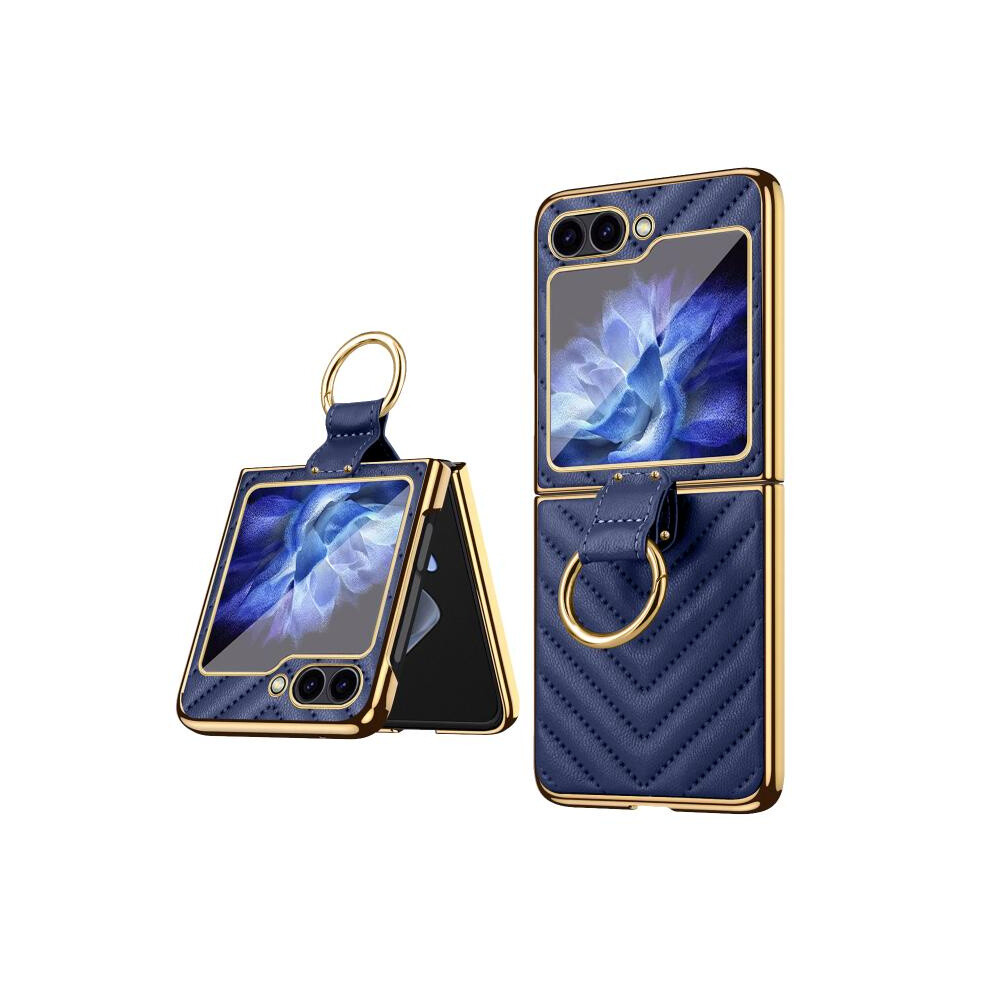 Vietao Dream Series Ring Pu Phone Case Compatible Gift Samsung Galaxy Z Flip6 (Blue):For Samsung Galaxy Z Flip6 / Flip7 Fe Blue 3581503314445
