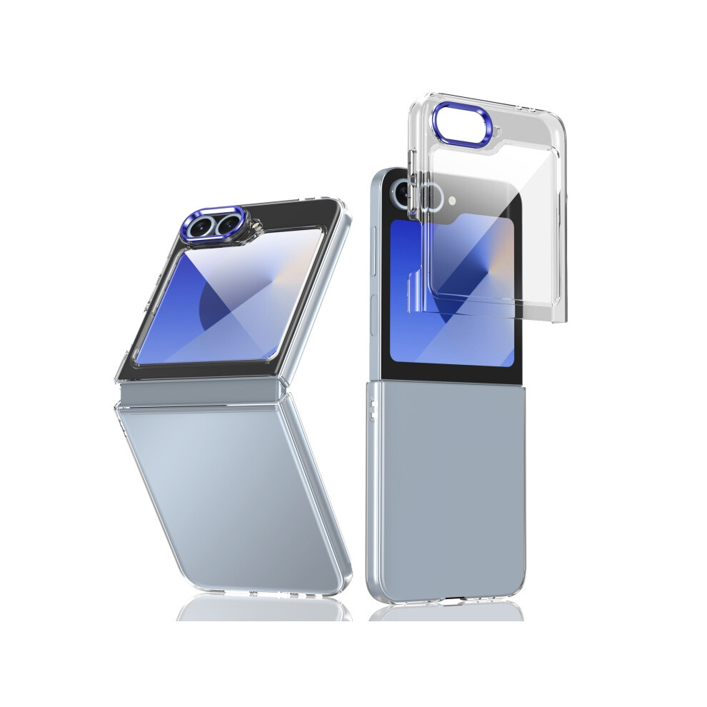 Compatible Gift Samsung Galaxy Z Flip6 / Flip7 Fe Lce Folding Series Integrated Clear Pc Phone Case(Royal ):For Samsung Galaxy Z Flip6 / Flip7 Fe Blue 7056706125137