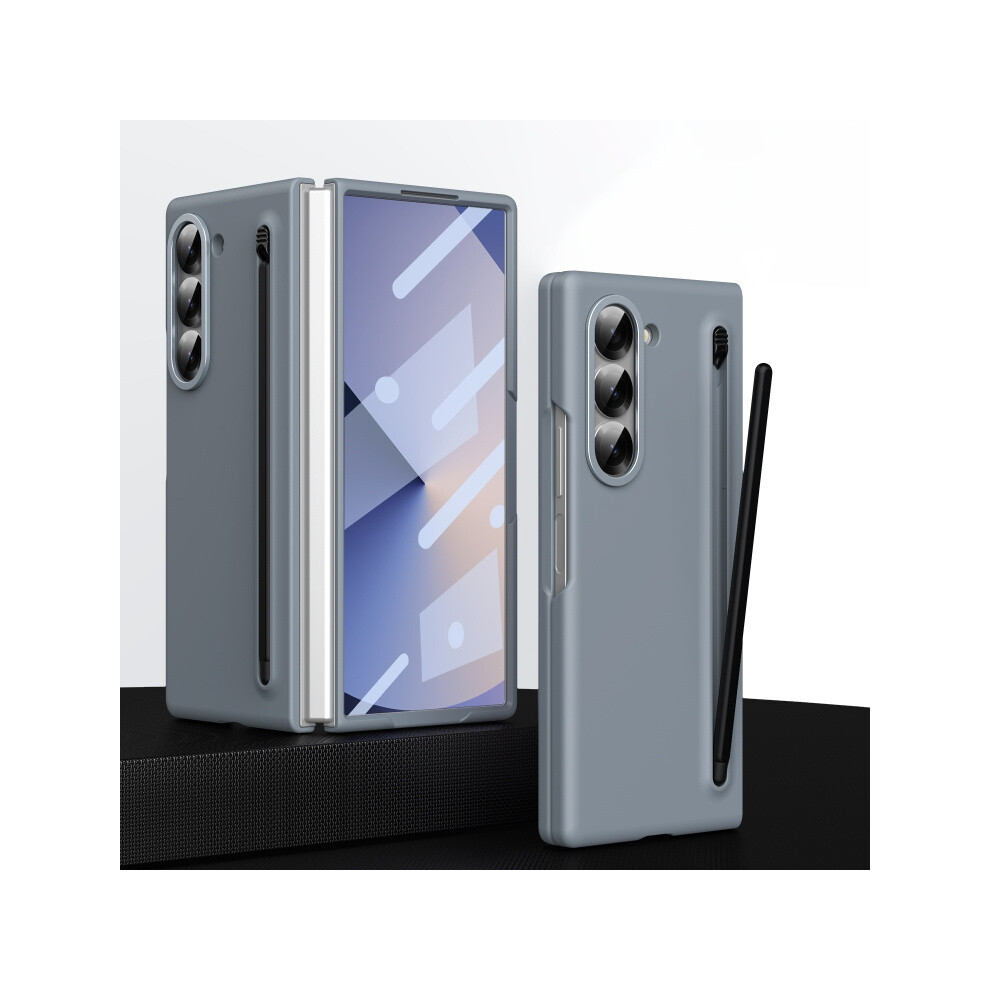 Compatible Gift Samsung Galaxy Z Fold6 Integrated Skin-Smooth Folding Phone Case With Capacitive Stylus (Gray):For Samsung Galaxy Z Fold6 Gray 4313913176899