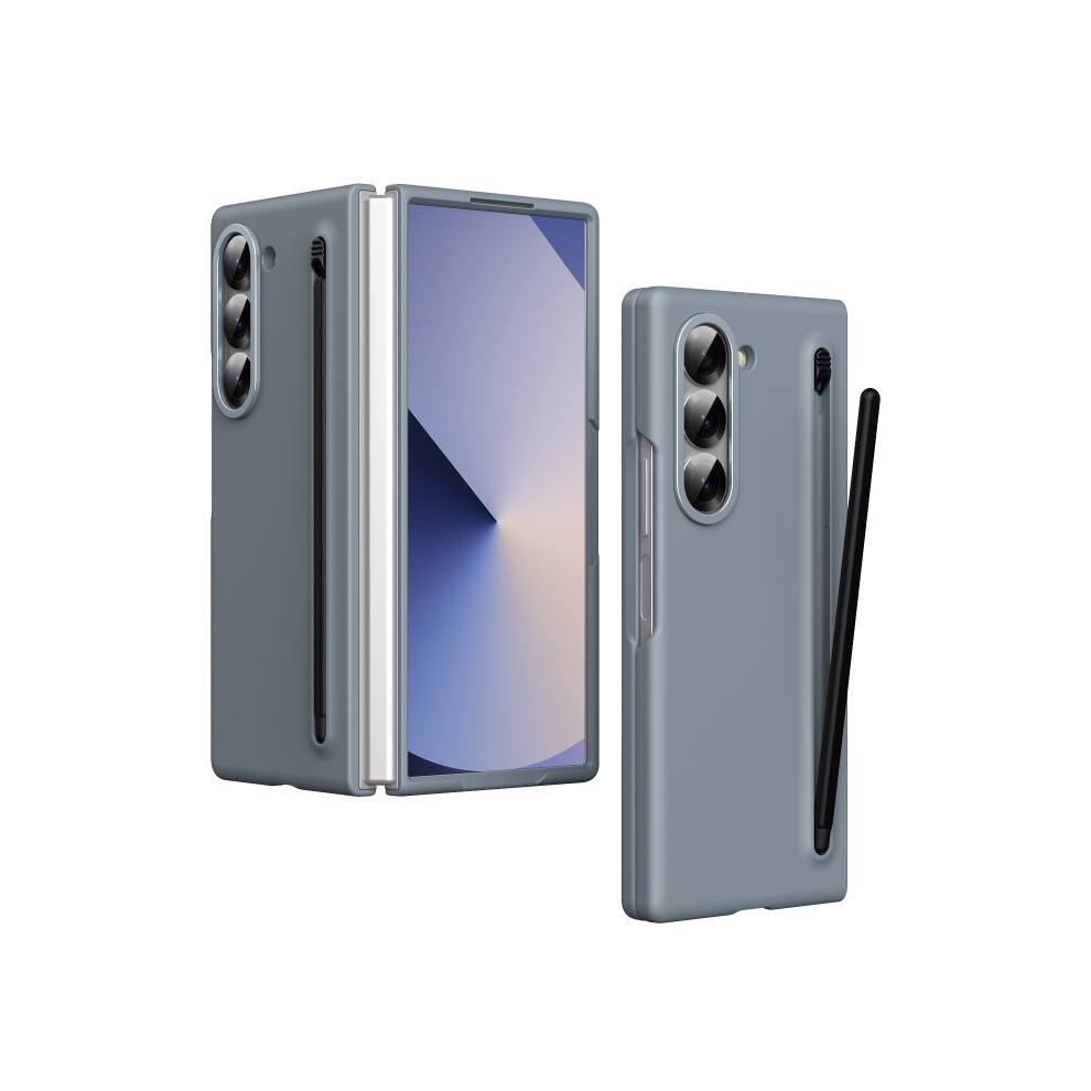 Skin-Friendly Folding Shockproof Phone Case Compatible Gift Samsung Galaxy Z Fold6 With Capacitive Stylus (Grey):For Samsung Galaxy Z Fold6 Grey 4313913176851