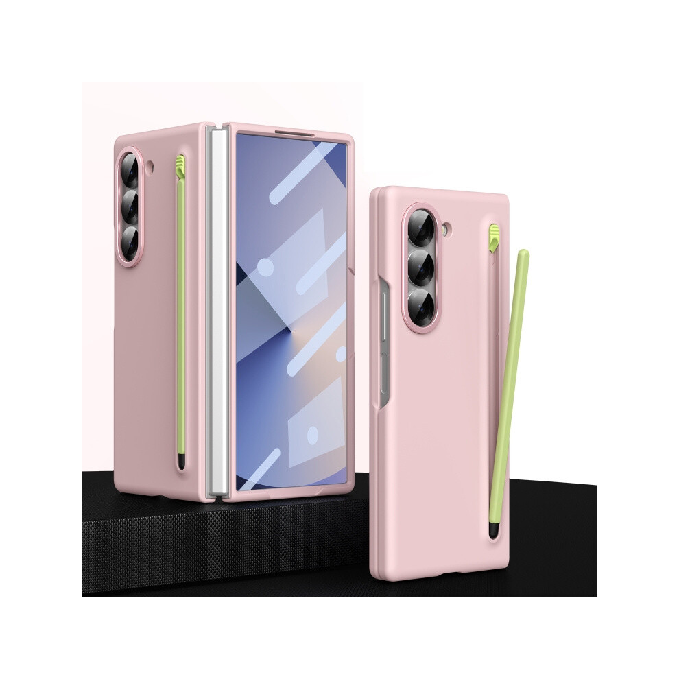 Compatible Gift Samsung Galaxy Z Fold6 Integrated Skin Feel Foldable Phone Case With Capacitive Stylus(Pink):For Samsung Galaxy Z Fold6 Pink 4313913176875