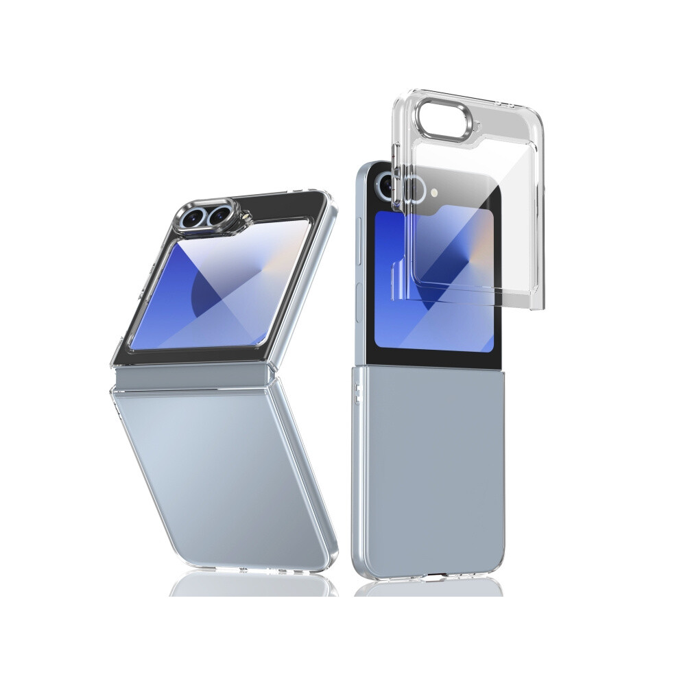 Compatible Gift Samsung Galaxy Z Flip6 / Flip7 Fe Lce Folding Series Integrated Clear Pc Phone Case(Silver):For Samsung Galaxy Z Flip6 / Flip7 Fe Silver 7056706125199