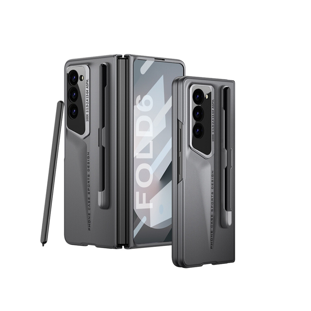 Compatible Gift Samsung Galaxy Z Fold6 Gkk Integrated Blade Ultra-Thin Full Coverage Phone Case With Pen Slot, Not Included Pen(Grey):For Samsung Gal Grey 3244025303983
