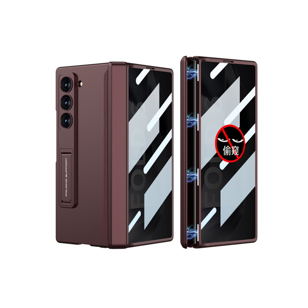 Gkk Integrated Privacy Magnetic Folding Phone Case Compatible Gift Samsung Galaxy Z Fold6 (Wine ):For Samsung Galaxy Z Fold6 Red 4117573160751