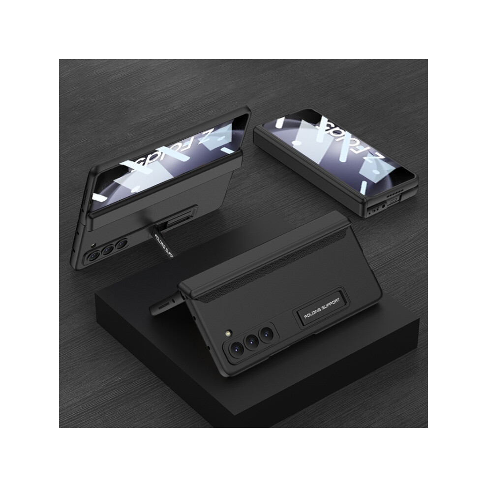 Gkk Integrated Magnetic Full-Coverage Folding Phone Case Compatible Gift Samsung Galaxy Z Fold5 (Cool ):For Samsung Galaxy Z Fold5 Black 4112112234238