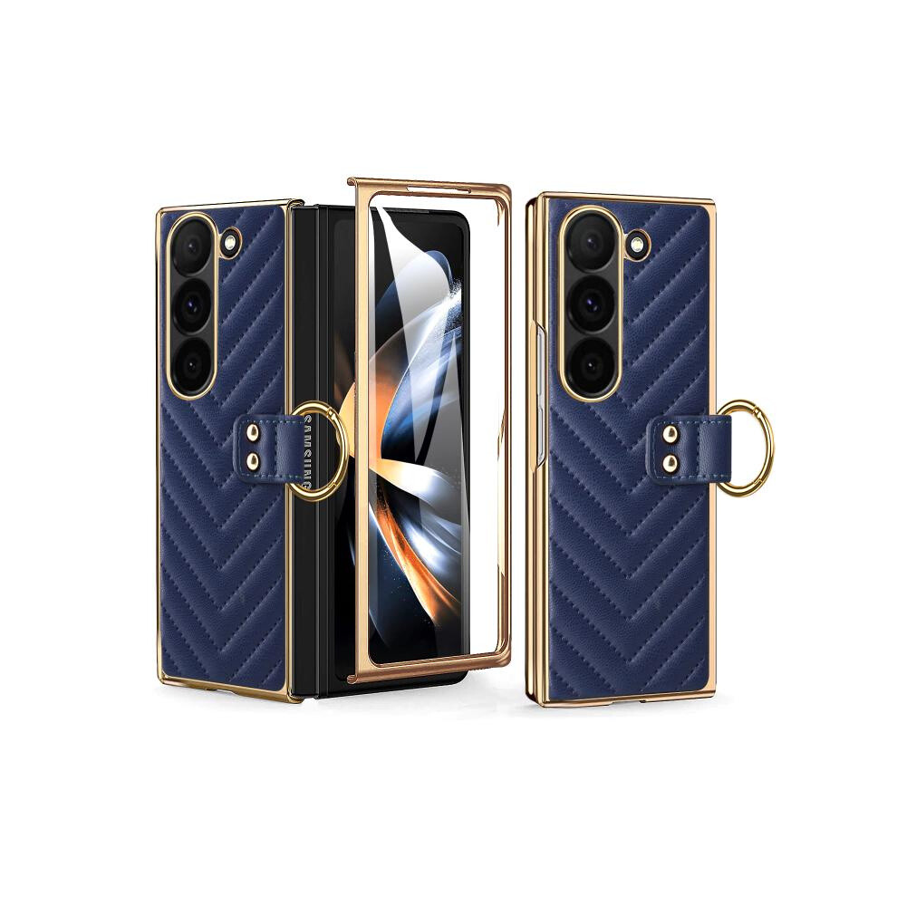 Vietao Dream Series Ring Pu Phone Case Compatible Gift Samsung Galaxy Z Fold6 (Blue):For Samsung Galaxy Z Fold6 Blue 3581503314452