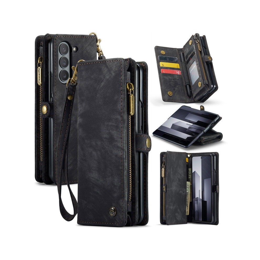 Caseme 008 Multi-Functional Zipper Wallet/Phone Case Compatible Gift Samsung Galaxy Z Fold6 5G (Black):For Samsung Galaxy Z Fold6 5G Black 3588303266394