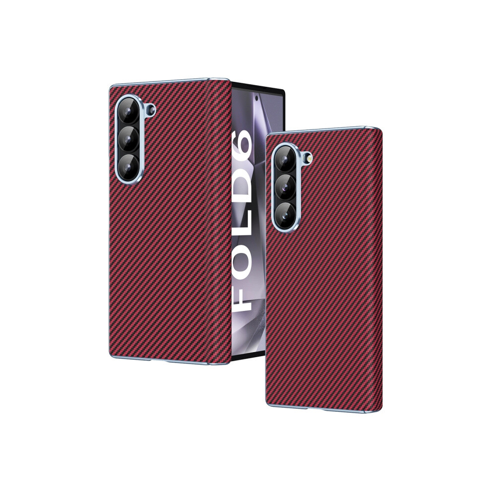 Compatible Gift Samsung Galaxy Z Fold5 5G Enamelled Carbon Fiber Textu Folding Phone Case With Hinge (Red):For Samsung Galaxy Z Fold5 5G Red 4394416234583